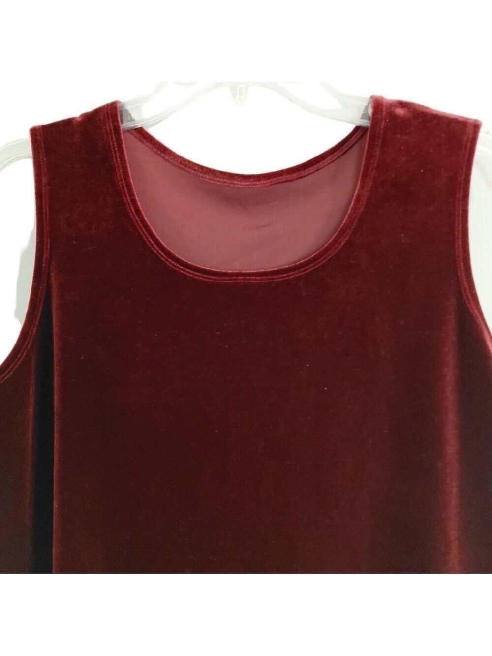 Susan Graver Style Burgundy Embroidered Jacket & Velvet Tank Set Size Medium - Picture 6 of 9